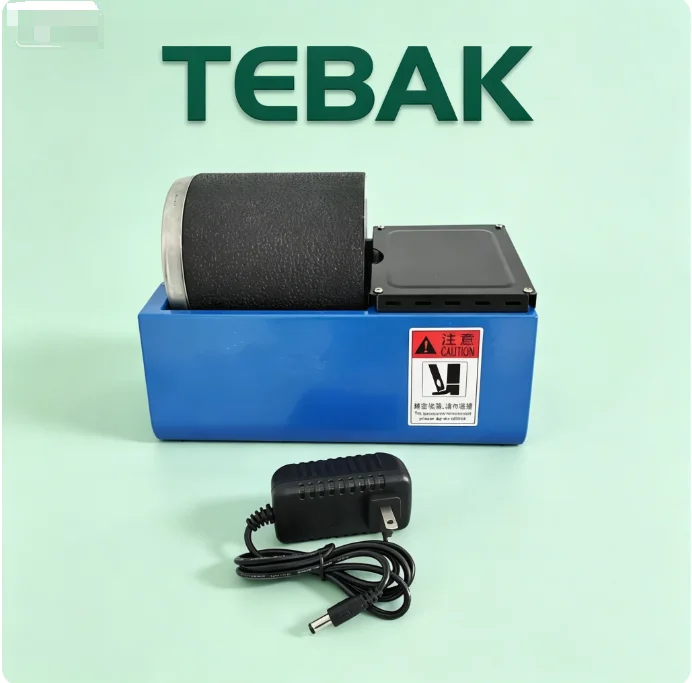Mini Rock Tumbler Jewelry Polisher, Electric Micro Polishing Machine with Silicone Roller for Metal Jewelry Stone Polishing