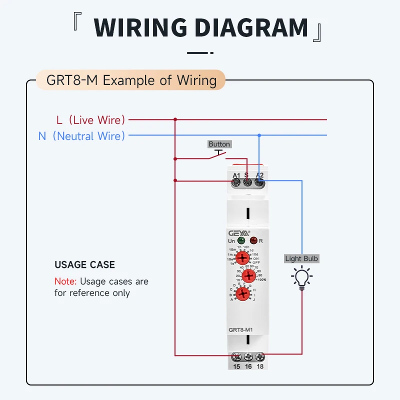GEYA GRT8-M1 Multi FunctionTimer Relay Modular Time Delay Relay Timer Relay 24V 220 Volt Time Timer