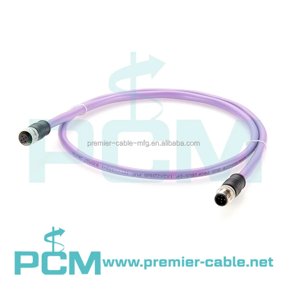 Profibus DP M12 B-Code Male to Female Field Bus Industrial Communication Cable factory