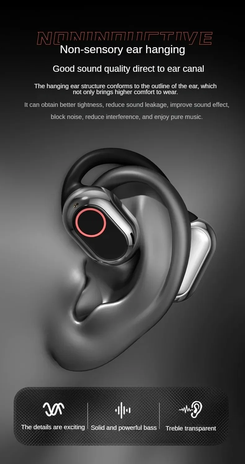 Low Frequency Dual Microphones Long Battery Life Shock Sound OWS Earhook Headphones Wireless Sports Headsets