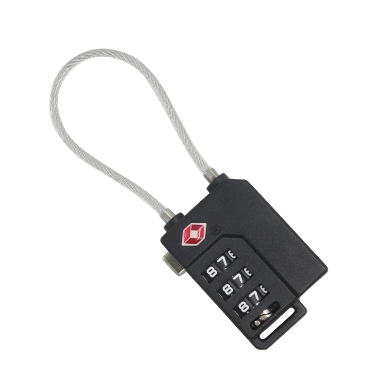 TSA 21100 TSA Cable Wire Password Digital Silver Steel Wire High Grade PC Material Security Luggage Custom Tsa Lock