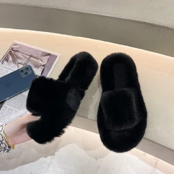 Stand-alone fashion trend ladies new slippers thick-soled furry flip flops outdoor women