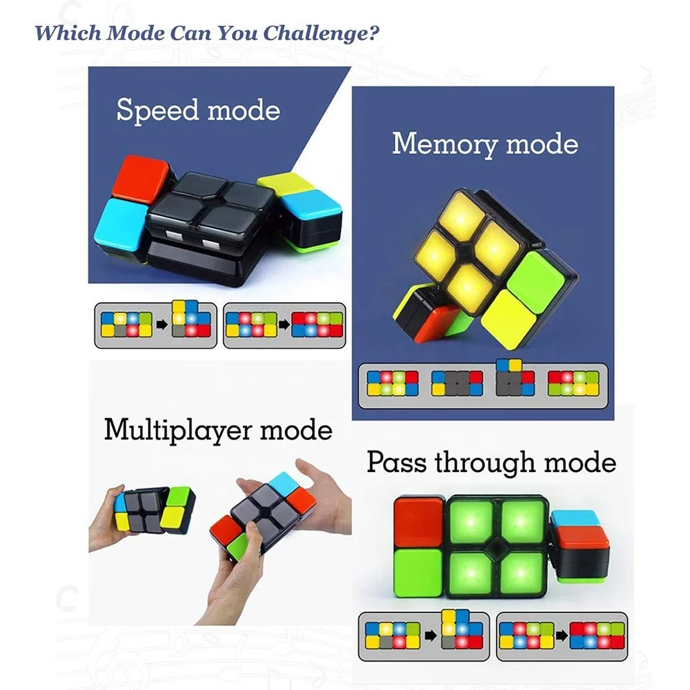 Cube De Musique électronique Interactif - Jeu Puzzle Avec Lumières Et Sons, 4 Modes De Jeu - 2