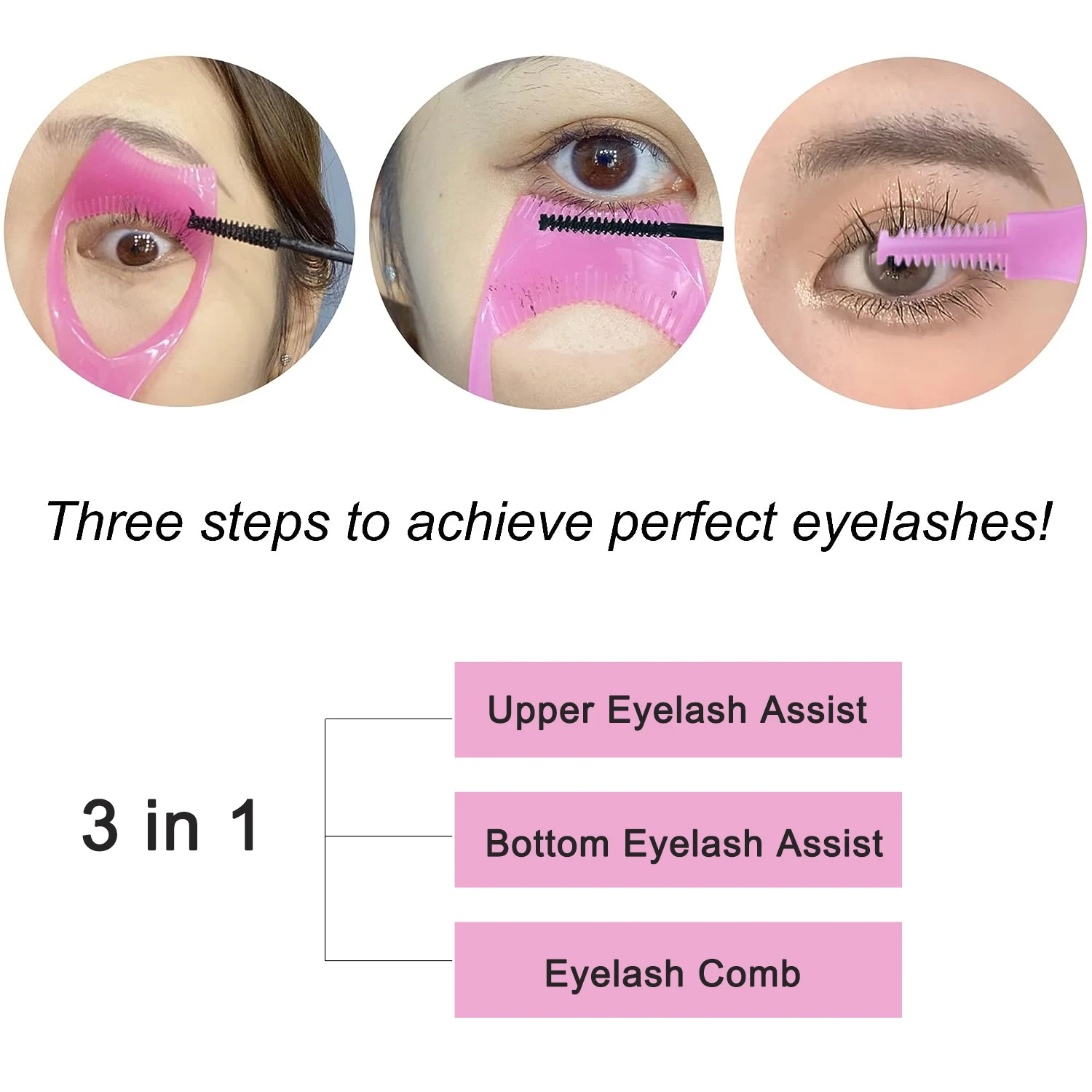 Eyelash Brush Curler Mascara Guard Applicator Shield 3 In 1 Eyelashes