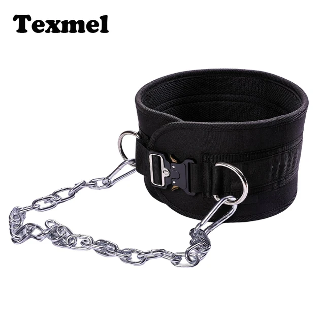 Wholesale Lowest Price Neoprene Dipping Belts for Pull Ups Training Heavy Stainless Steel Chain Gym Fitness Weightlifting Belt