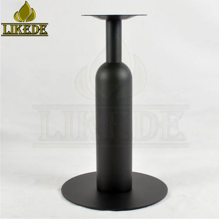 New Modern black heavy iron round glass coffee table metal base