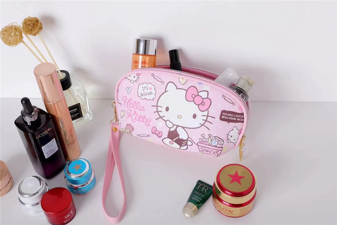 Creative Leather Zippered Pencil Bags Kuromi Pen Pouch Portable Storage Pouch Hand Carry Key Cosmetic Bag Storage Pouch