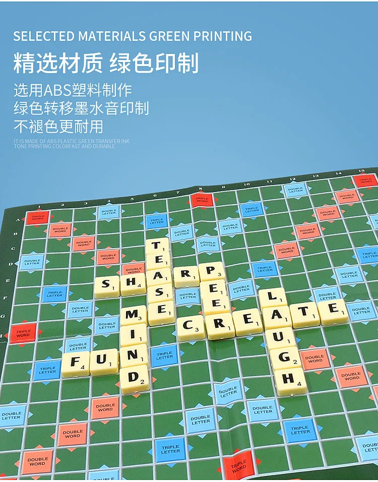 Nouveau Apprendre le mot anglais Intelligent Plastique Scrabbles Jeu de société Pop orthographe Jeu de vocabulaire Jouet d’apprentissage éducatif pour les enfants