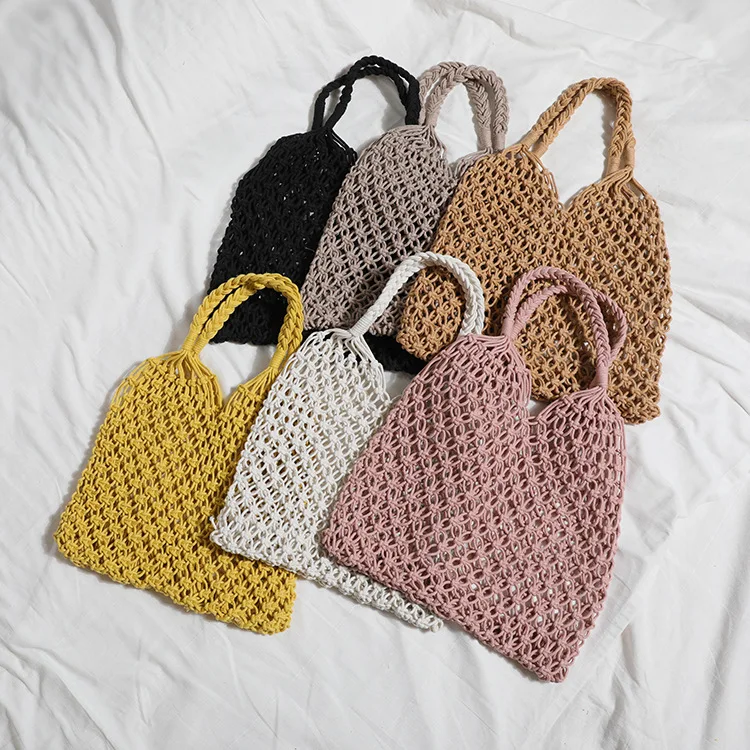 Bolso de compras hecho a mano para mujer, bolsa de mano con correa - Main Image