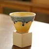 Flowing glaze blue--funnel coffee cup