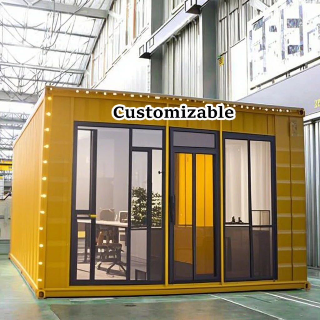 Urban Pop-Up Expandable Container Kiosk Mobile Food Shop with Fire-Resistant Bamboo Cladding Easy Shipping