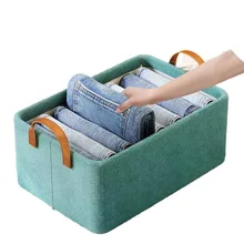 collapsible fabric pants closet clothes compartment storage organizer boxes, Jeans boxes, Jeans storage boxes, Jeans organizers