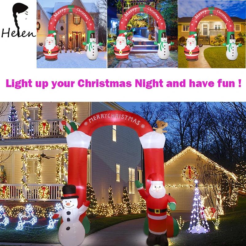 Windproof Inflatable Christmas Decorations Santa Claus And Indoor Tall