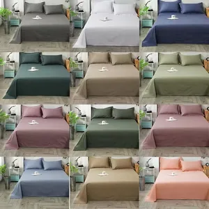 Factory Price King Bed Sheets 100% Cotton Bed Sheet Linen Cotton Double Queen Size Bad Bed Sheets 3pcs Bedding Set