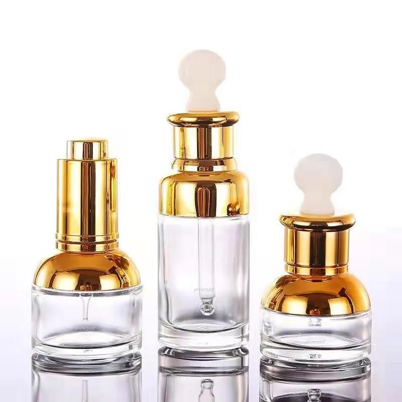 Hot Sale Cosmetische verpakking Luxe unieke etherische olie druppelfles Helder