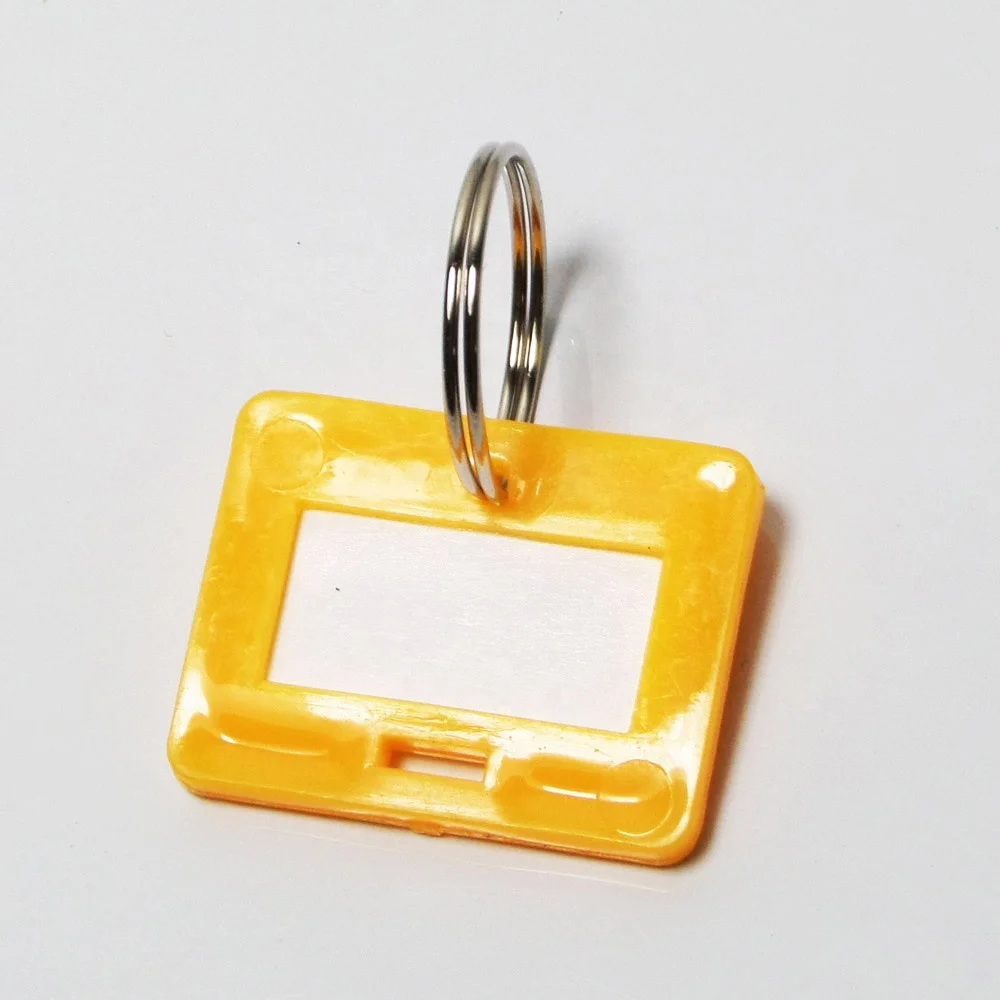 Mini Size Student Cheap Plastic Colorful pp Key Tag  Plastic Key Ring Tags