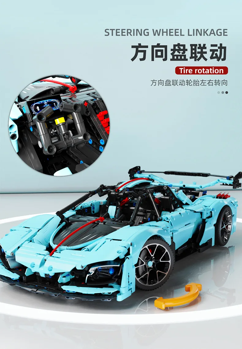 Stock T5011 3502pcs Hi-Tech Hong Qi S9 1:8 Model Super Racing Building Blocks Brick Toy Christmas Gift T5003 T5004