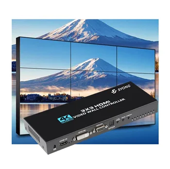 SYONG  3x3 2x4 4x2 HDMI DVI VGA USB Video Processor with RS232 Control for 9 TV Splicing  9 Channel Video Wall Controller
