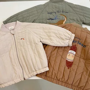 Customized Boys' Autumn Windproof Eco-Friendly Cotton Blazer Jacket with Zipper Closure Clothes for Kids