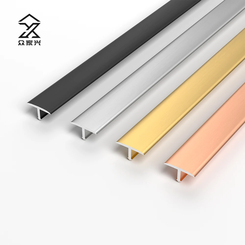 Solid Extrusion Carpet Strip Transition Aluminum Profile T Shaped Ceramic Tile Trim supplier