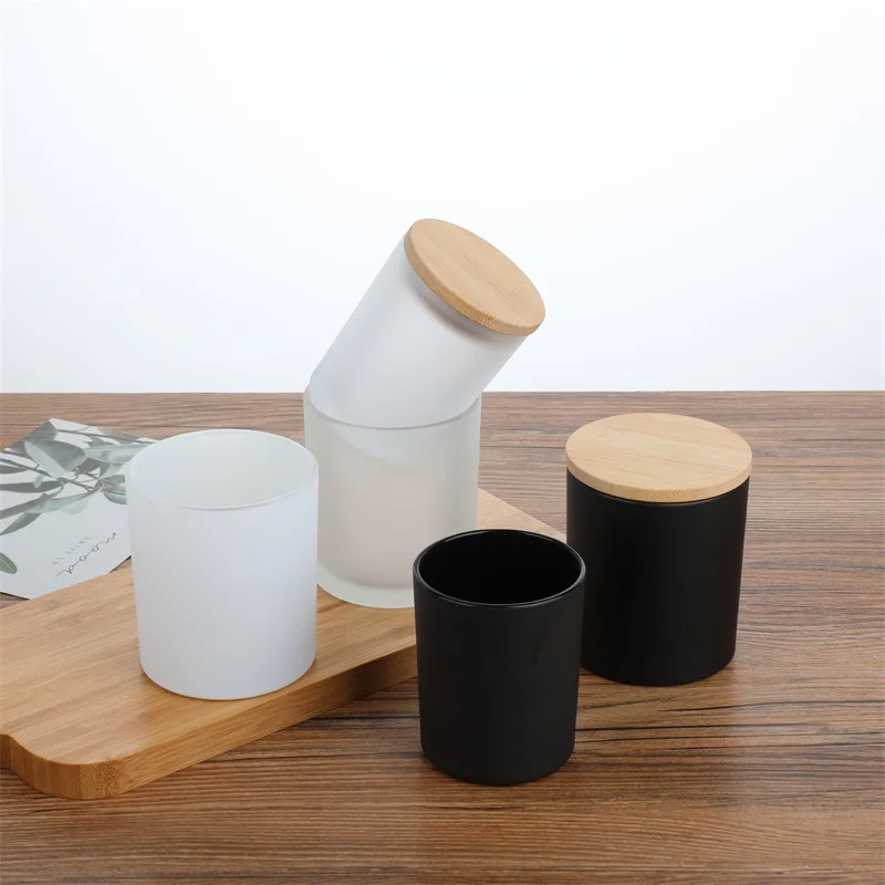 In Stock Wholesale Promotion 8oz 14oz 16oz Matte Black Glass Round