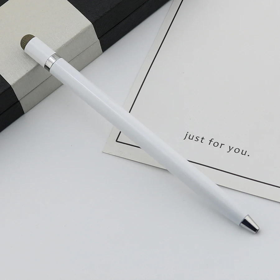 No Clip Round  Metal Ball Pen With Stylus Logo Pen  Custom Brand Pen