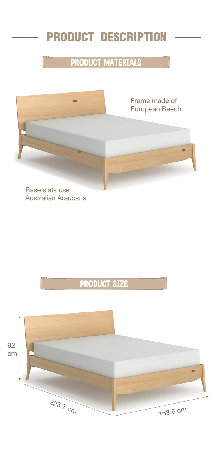 Only B2b Boori Classic Rustic Designs Solid Pine Wood Single Queen Full