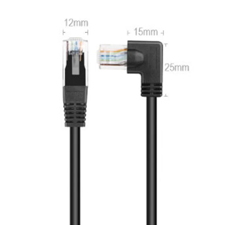 Сетевой Ethernet-патч-кабель RJ45 разъем под прямым углом 90 градусов Cat6 Cat5e UTP патч-кабель