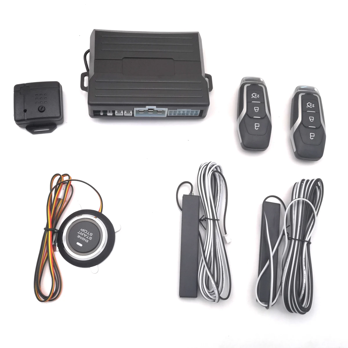 Auto PKE Engine Push Start Stop Passive Keyless Entry Car Alarm System Come With Shock Sensor and Several Remotes Model Options