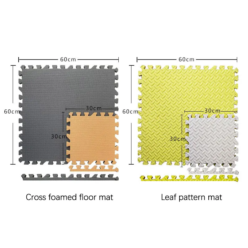 Wholesale Interlocking Exercise Foam Mats Solid Colors Thick Soft Kids Eva Puzzle Floor Foam Play Gym Mat