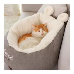 warm winter plush closed sleeping all seasons washable functional kitten cat pet bed