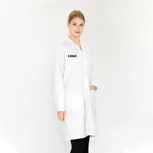 Wholesale Custom Unisex Long Sleeve Chemistry Science Lab Coat Medical Hospital Uniforms Doctor Nurse White Lab Coat