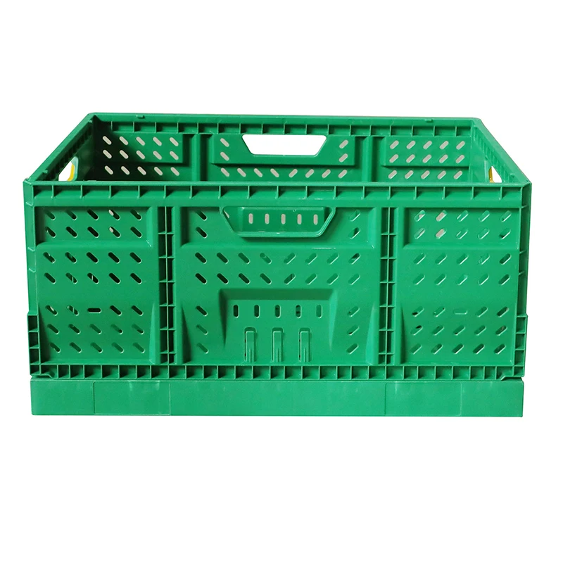 High-quality Green Mesh Storage Folding Box Agriculture Plastic Vented Foldable Crate for Vegetable and Fruit