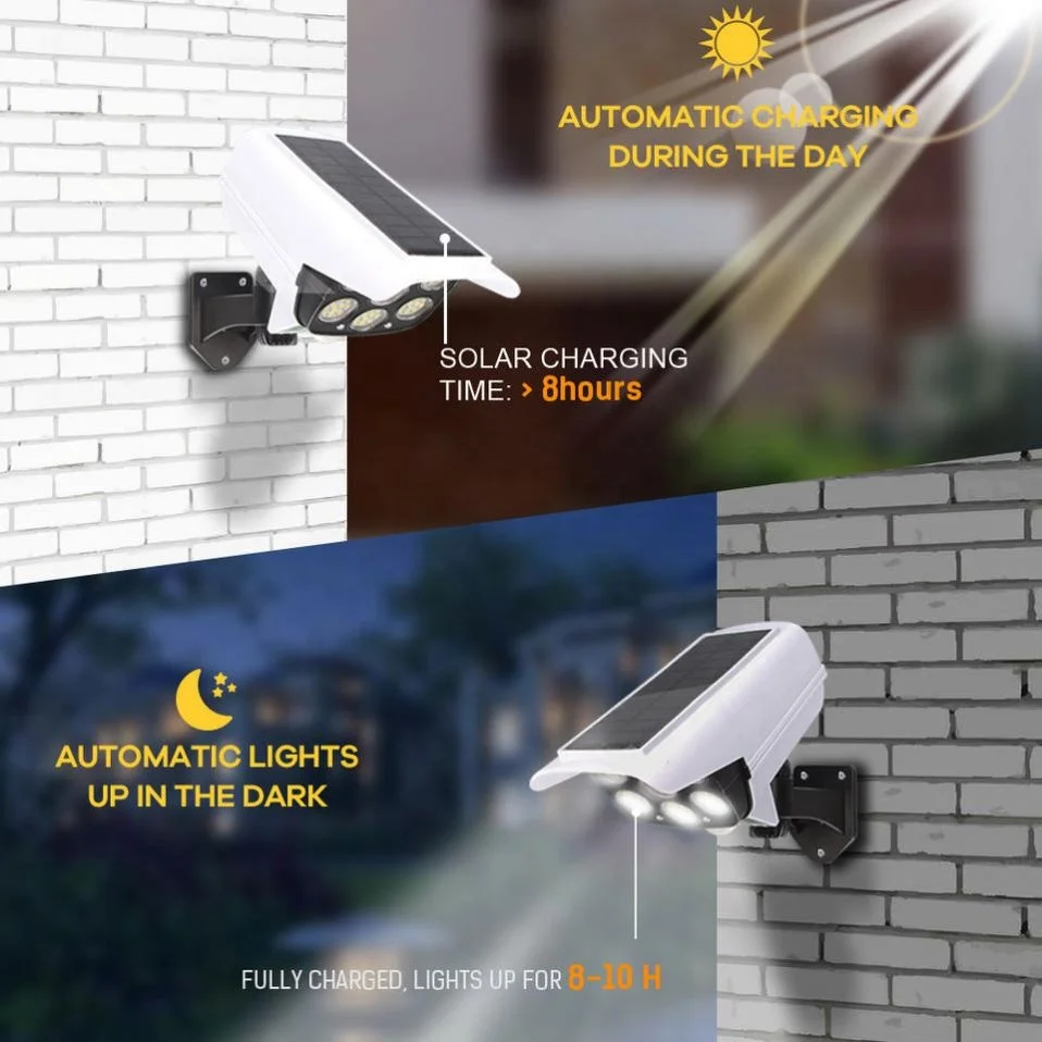 Outdoor Induction Lamp Waterproof 77 SMD Motion Sensor LED Solar Light Simulation False Monitoring Security