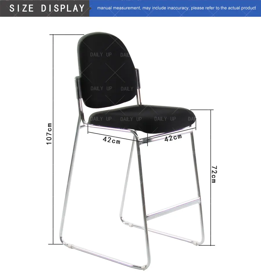 Stackable High Bar Chair With Fabric Cushion Sled Metal Frame Kitchen Dining Chair With Footrest For Counter And Restaurant Bar
