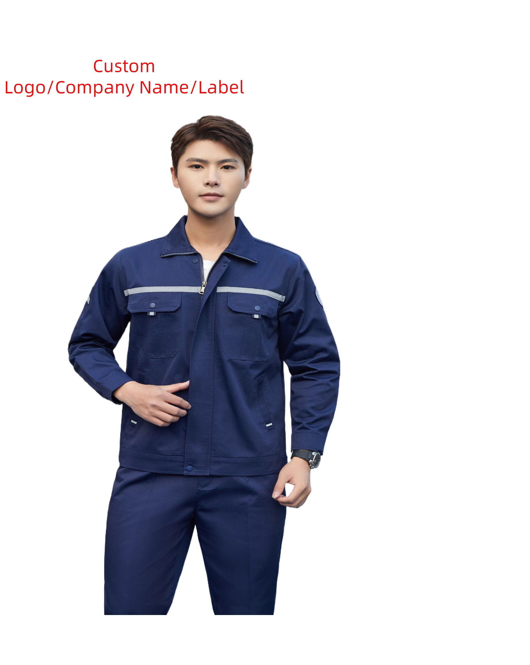 Custom Worwear Terylene Cotton Reflective Strip Set Anti-static Machine Repair Road Construction Lab