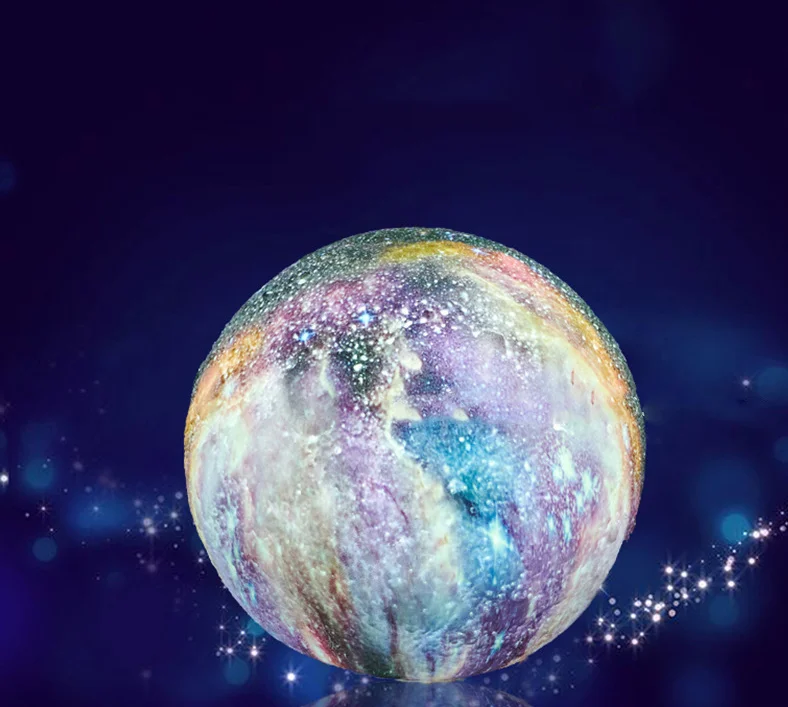 3D Smart 16 Colors Brightness Changeable Usb Rechargeable Led Moon Night Light 3D Print Creative Color Gift Led Moon Lamp