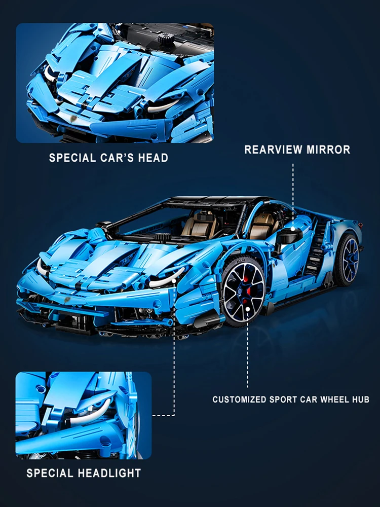 New CADA  Master MOC Toys For Boy 1:8 3D Model C61041W Bricks toy Car kids electric DIY Building Blocks brick for sale