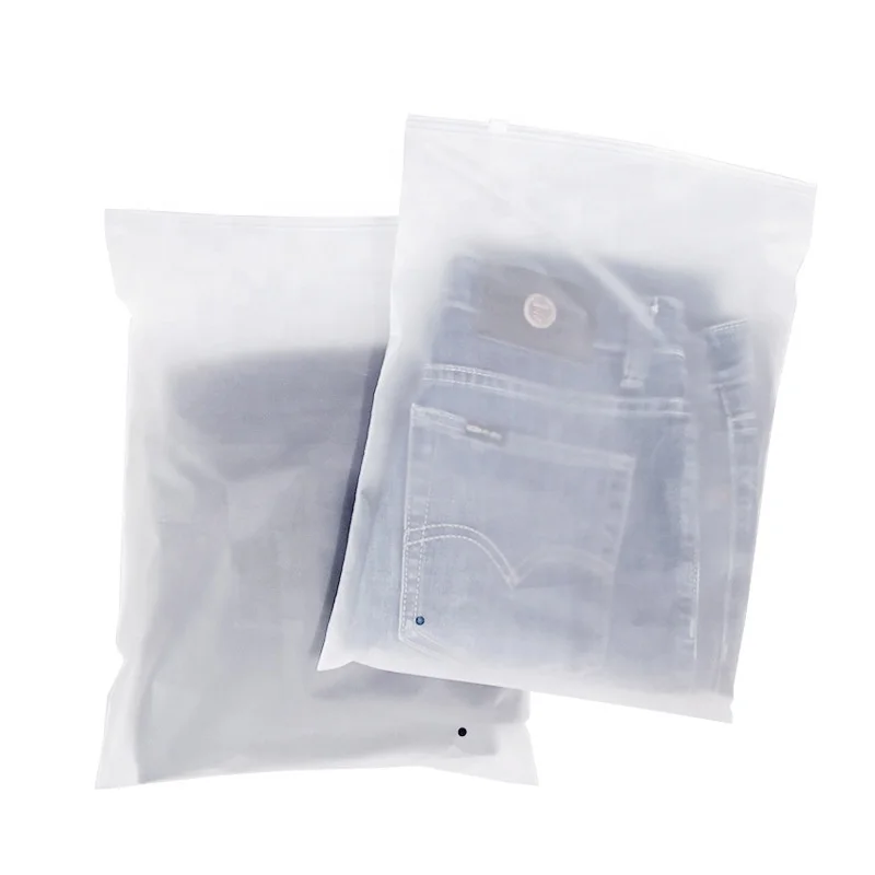 Heavy duty  CPE Slider Zip Seal Packaging Bags Frosted Matte Garment Grade Reclosable plastic zipper bag for clothing