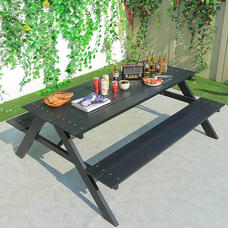 bench black plastic outdoor table