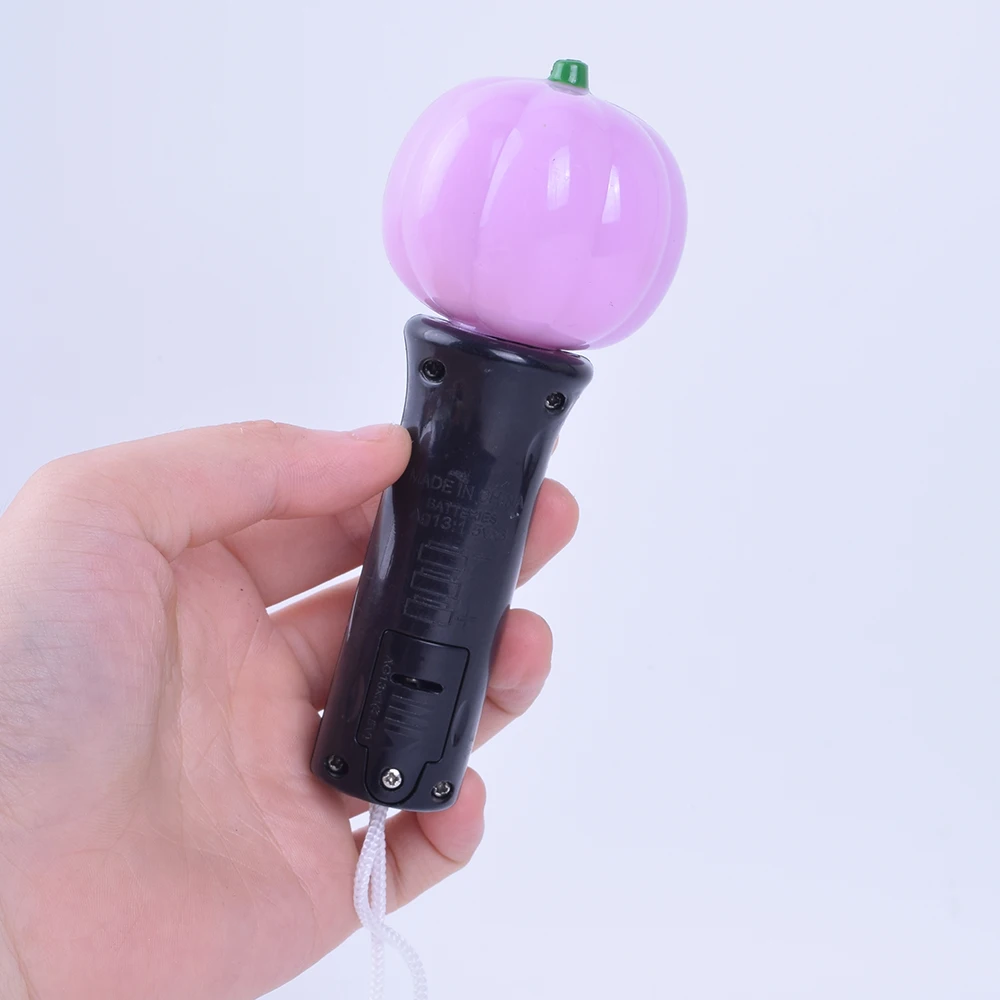 2020 Small Flash Toy bar Sling Mini Pumpkin Skull Ball Shape Halloween Light up Led  Spinning Light Wand