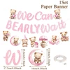 striscione orso rosa bianco