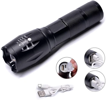 Super Bright Zoom Powerful Torch Tactical led Pocket, Outdoor 1200 Lumen XML T6 Waterproof LED Self Flash Camping light