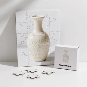 High Quality Custom Logo Ceramic Vase Jarron De Rompecabezas Handmade Jigsaw Puzzle Vase