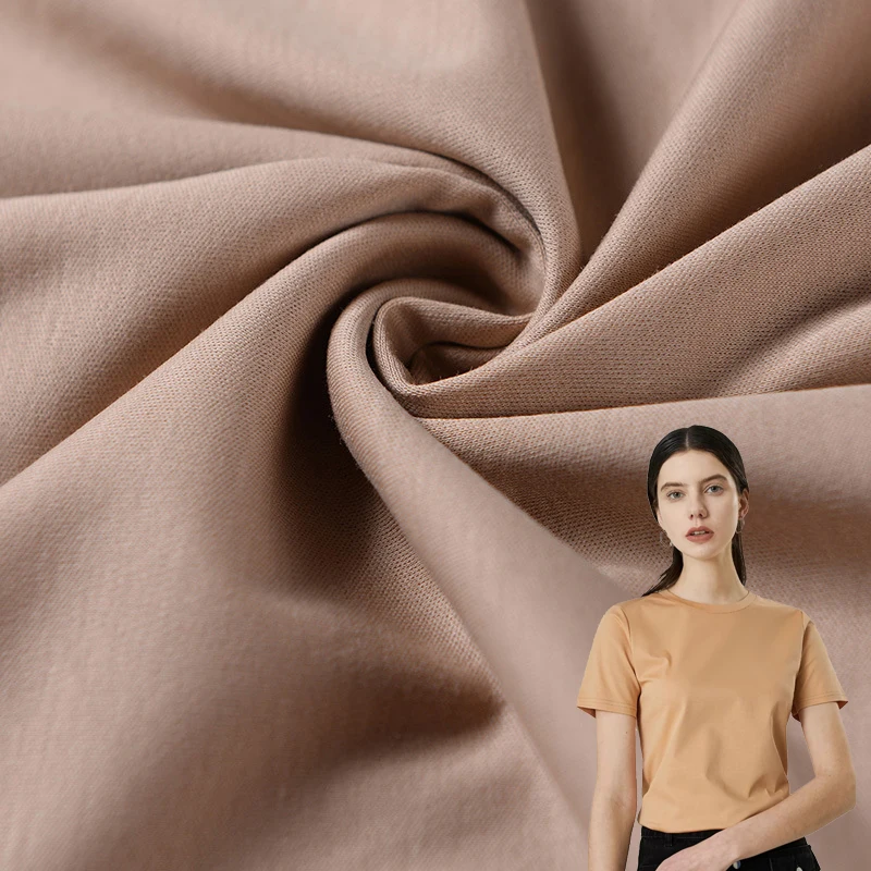 Organic Cotton Mercerize PIMA Single Jersey Knit Weft Cloth Mercerize PIMA 60s/2 Cotton SUPIMA Single Jersey Fabric for Garment