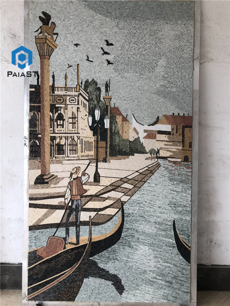 product white gold black marble wall stone art tiles mosaic for sale-4