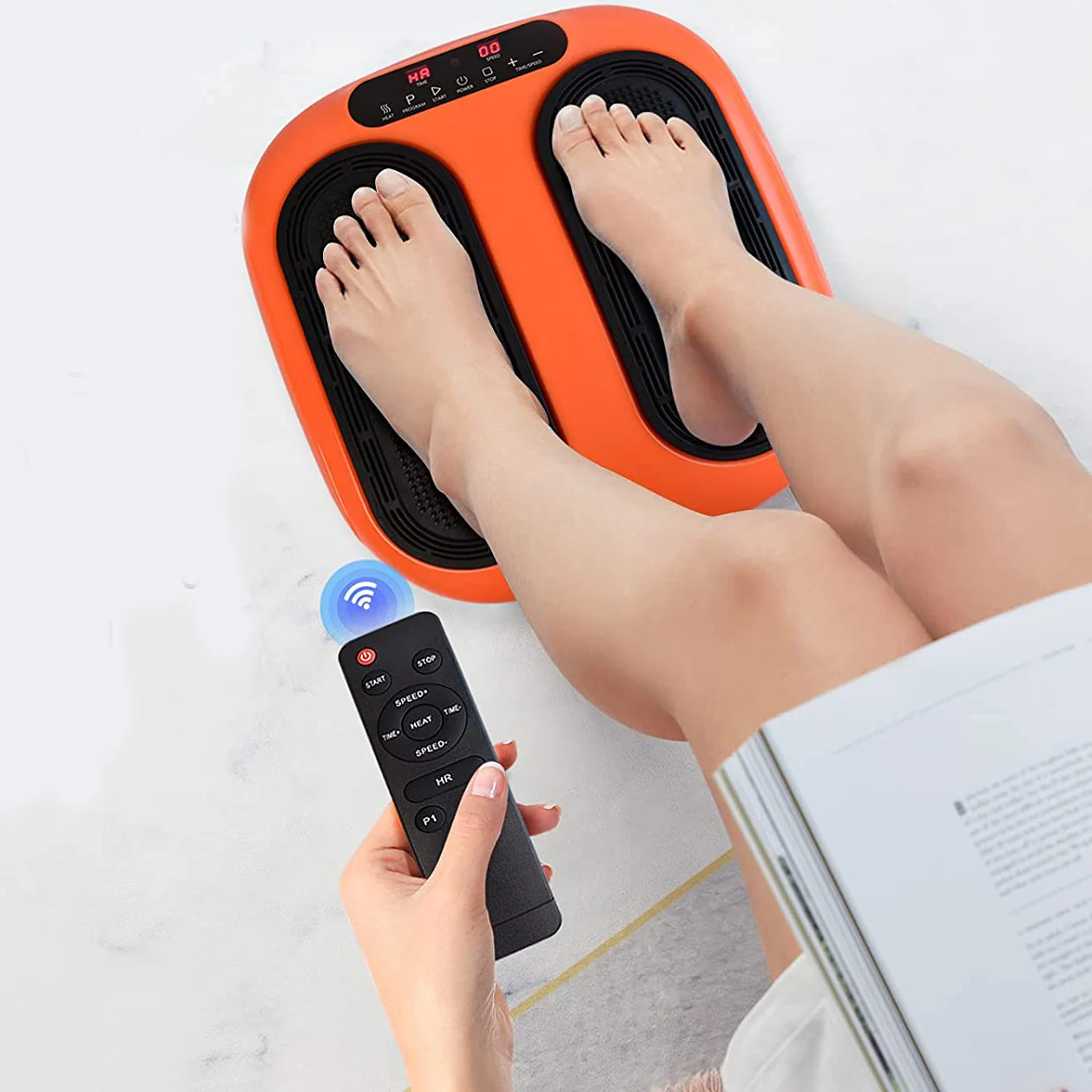 HEALTHPAL Power Legs Vibration Plate Platform Infrared Feet Foot Care  Massager Blood Circulation With Rotating Acupressure Heads