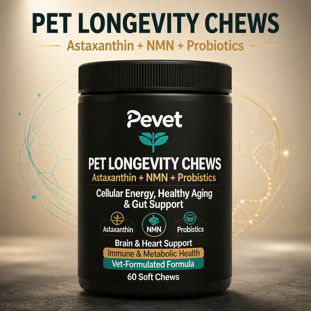 Pevet Pet Aging & Wellness Supplement Astaxanthin NMN Supports Vitality Antioxidant & Gut Health OEM/ODM Pet Supplement