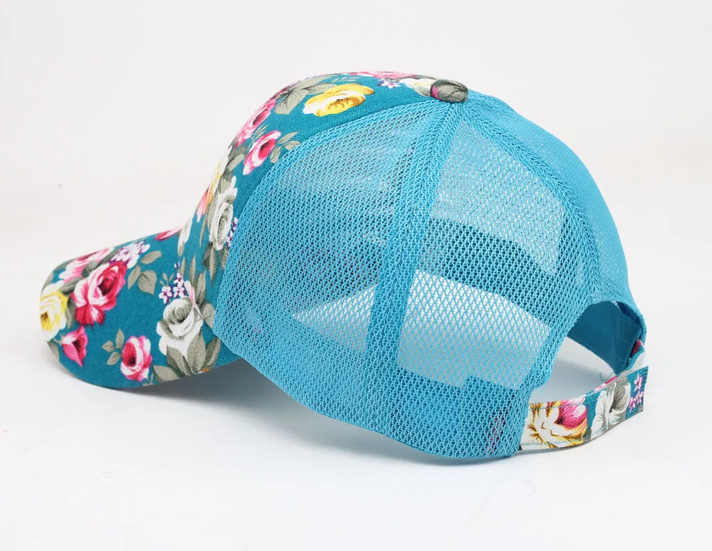 Q1398 Floral Flower Print Dad Strap Hat Sun Hat Snap Back