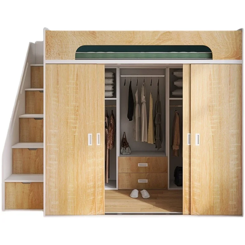 Durable Space-Saving Kids' Loft Double Bunk with Closet